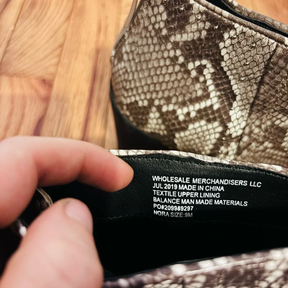 Massel snakeprint grey and black ankle heel bootie size 9, tried on in the